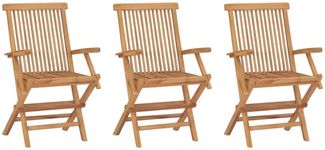 vidaXL Klappbare Gartenstühle 3 Stk. Massivholz Teak 315444