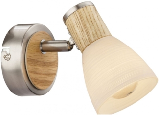 Wandstrahler, Holz, Spot verstellbar, H 11 cm, GYLFI
