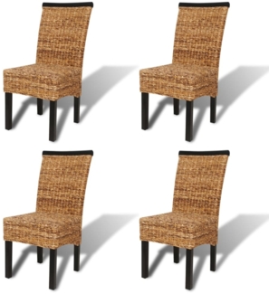 vidaXL Esszimmerstühle 4 Stk. Abaca und Mango Massivholz [274198]