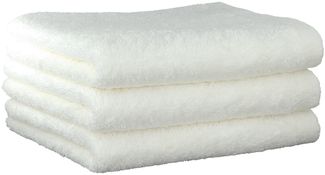 CAWÖ Gästetuch, 3er Pack - Lifestyle, Walkfrottier, Baumwolle, einfarbig Weiß 30x50 cm