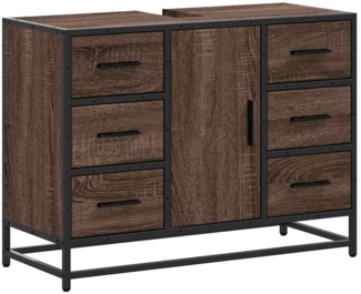 vidaXL Waschbeckenunterschrank Braun Eichen-Optik 80x33x60 cm 849283