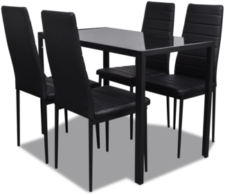 vidaXL 5-tlg. Essgruppe Schwarz 242986