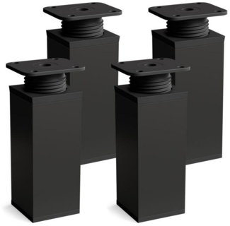 sossai® Möbelfuß Design-Möbelfüße, 4er & 8er Set, höhenverstellbar MFV1, Farbe: Schwar, (4-St), Farbe: Schwarzmatt