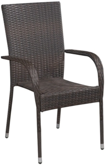 vidaXL Stapelbare Gartenstühle 6 Stk. Poly Rattan Braun 310086