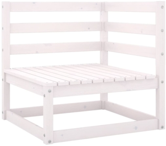 vidaXL Garten-Ecksofa Weiß Massivholz Kiefer 805661