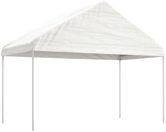 vidaXL Pavillon mit Dach Weiß 4,08x2,23x3,22 m Polyethylen 362637
