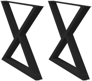 vidaXL Esstisch Beine 2 Stück Schwarz 90x(72-73,3) cm Stahl 4012732