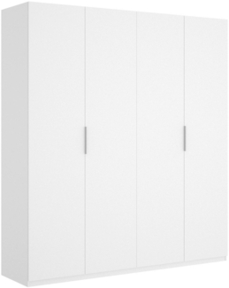 Dmora Großer Kleiderschrank Iuventas, Kleiderbügel für Schlafzimmer, Kleiderschrank mit 4 Flügeltüren, 180x52h204 cm, Weiß