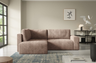 Ecksofa mit Schlaffunktion NATALIA XL in Stoff Tilia Beige Ottomane Links