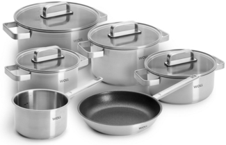 WOLL Topf-Set Steel, Edelstahl (Set, 10-tlg), hochwertiger, korrosionsbeständiger Edelstahl