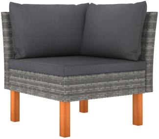 Ecksofa Poly Rattan und Eukalyptus Massivholz