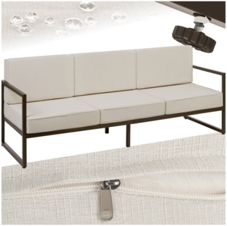 tectake Essgruppe Garten-Loungesofa, (Set, 1-tlg), Pulverbeschichtetes Stahlgestell für maximale Stabilität