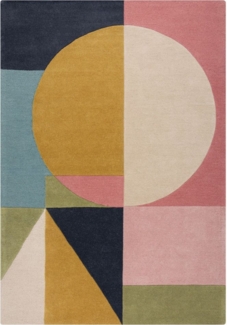 FLAIR RUGS Wollteppich Esre, aus 100% Wolle, rechteckig, Höhe: 7 mm, geometrisches Design, handgearbeiteter Konturenschnitt, Wohnzimmer