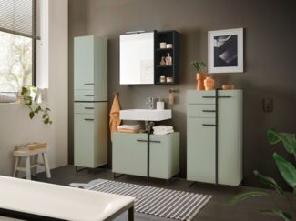 moebel-dich-auf Badmöbel-Set MESSINA, (Set 1, 4-St, Hochschrank, Spiegelschrank, Wbu, Highboard), Softclose-Funktion