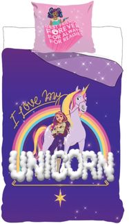 Unicorn Academy Bettwäsche Set 100 % Baumwolle Bettbezug 135x200 cm + Kissen 80x80 cm