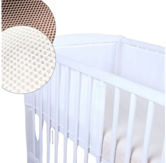 BabyLux Bettumrandung BabyLux Nestchen AIR Babybett Bettumrandung Umrandung Atmungsaktiv, Weiß_1x210 cm