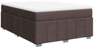 vidaXL Boxspringbett mit Matratze Dunkelbraun 160x200 cm Stoff 3285487