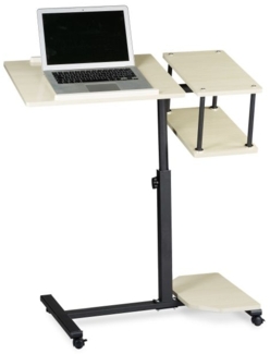 Laptoptisch höhenverstellbar XL, MDF/Stahl, Beige, 77x40 x (70-100) cm