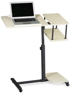 Laptoptisch höhenverstellbar XL, MDF/Stahl, Beige, 77 x 40 x (70-100) cm