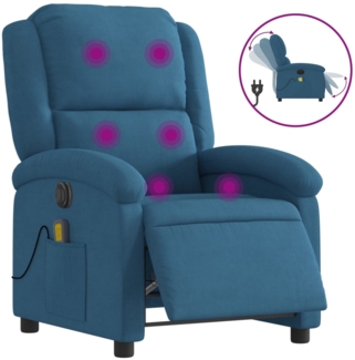vidaXL Massagesessel Elektrisch Blau Samt 3204299