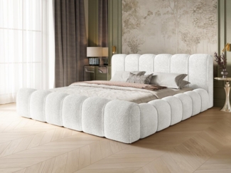 Compleo Polsterbett Schlafzimmerbett, luxuriöses Bett, Designermöbel, Stoff Boucle