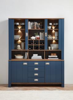 Buffet >Dijon< in Parisian Blue Nachbildung - 163x201x45cm (BxHxT)