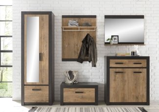 Garderoben-Set Brügge (ARKRG1) 5-teilig Flurgarderobe fresco kastanie Rahmenoptik