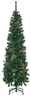 HOMCOM Künstlicher Weihnachtsbaum 165 cm Christbaum mit 412 Spitzen, Kiefer, 31 Zapfen, klappbar Metallständer, für Weihnachten Deko, Grün