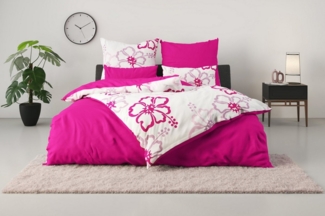 my home Wendebettwäsche Litschi, Linon, 2 teilig, ab Größe 135x200 cm, mit Blumen, in 2 Qualitäten erhältlich, Hawaii