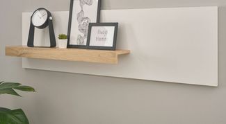 Büroregal Center in weiß und Eiche Wotan 140 cm