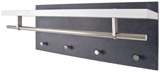 Wandgarderobe Tablo Weiß Hochglanz und Granitoptik
