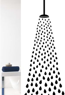 GRUND DOCCIA Duschvorhang 180 x 200 cm, Weiß/Schwarz