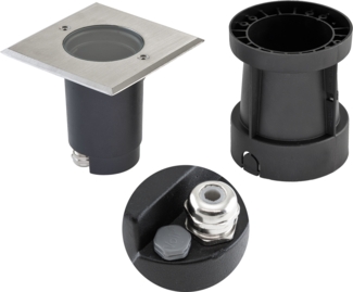 EVN 679435EV LED-Boden-Einbauleuchte GU10 Hochvolt-Halogenlampe Edelstahl