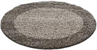 Runder Shaggy Teppich LIFE TAUPE 200 X 200cm