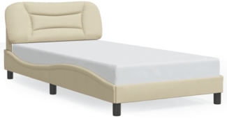 vidaXL Bettgestell ohne Matratze "Hvar" Creme 100x200 cm Stoff 3207756