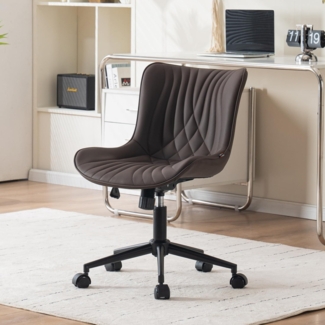 Bürostuhl Ergonomischer Fischschwanz-Design Rollen Höhenverstellbar Braun