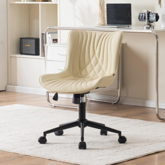 Bürostuhl Ergonomischer Fischschwanz-Design Rollen Höhenverstellbar Braun