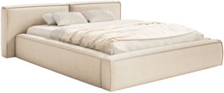 Selsey 'Tilves Low'Polsterbett 140x200 mit Bettkasten und Lattenrost, Chenille, hellbeige