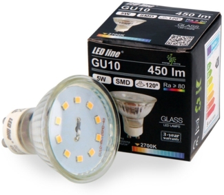 LED-Line LED-Leuchtmittel GU10 5W LED Leuchtmittel Warmweiß 2700K 450, 3 St.