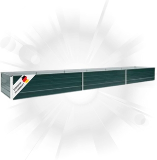 DELUKE® Hochbeet für Garten OSKAR Grün 480x80x45cm Verzinkter Stahl Hochbeet Metall Gartenbeet Kräuterbeet Blumenbeet Beet hoch Frühbeet für Garten Gemüsebeet