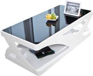 Couchtisch 60x120 weiß schwarz Sofatisch Wohnzimmertisch Beistelltisch Tisch