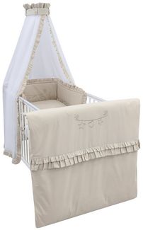 Baby-Delux Komplettbett Babybett Jack Komplettset Royal Rüsche, 10-tlg, Kinderbett 70x140 cm weiß, Bettset verschiedene Designs