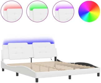 vidaXL Bettgestell mit LED ohne Matratze "Zadar" Schwarz und Weiß 180x200 cm Kunstleder 3214125