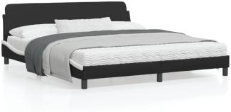 vidaXL Bettgestell "Dover" Schwarz und Weiß 180x200 cm Kunstleder 373243