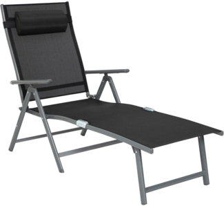AMHANCIBLE Sonnenliege klappbar Gartenliege mit Verstellbarer Rückenlehne und
