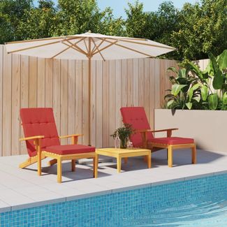 vidaXL Liegestuhl-Auflagen 2 Stk. Rot Oxford-Gewebe 361990