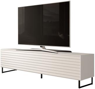 Furnix TV-Schrank Lowboard ZALVO 160 cm Fernsehschrank stehend/hängend Lamellen Design 3 geschlossene Fächer, Design & Funktionalität