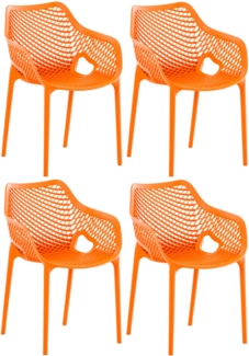 CLP 4er Set Stühle Air XL stapelbar mit einer Sitzhöhe von 44 cm,orange