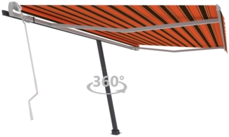vidaXL Standmarkise Manuell Einziehbar 400x300 cm Orange/Braun 3069740