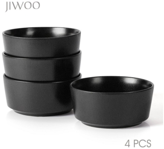 JIWOO Geschirr-Set 12tlg Matte Essteller,Flache Teller,Dessertteller,Müslischüssel (4-tlg), 4 Personen, Keramik, für 4 Personen